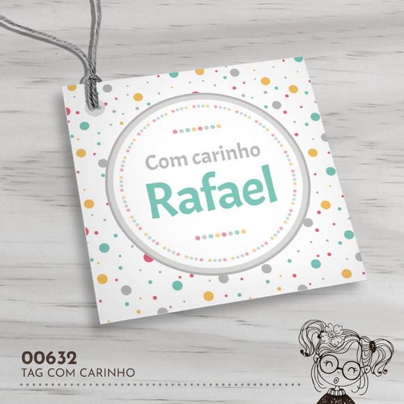 Tag Quadrada com Carinho - 00632