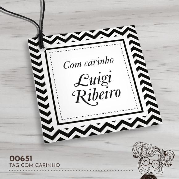 Tag Quadrada com Carinho - 00651