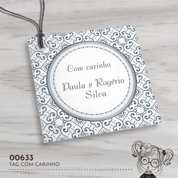Tag Quadrada com Carinho - 00633