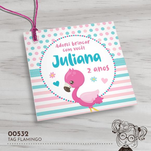 Tag Quadrada Flamingo - 00532