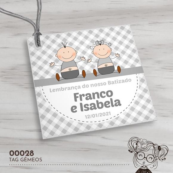 Tag Quadrada Gêmeos - 00028