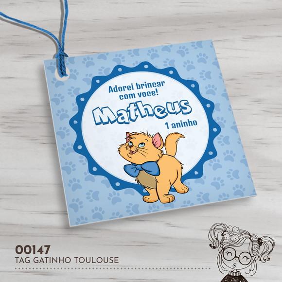 Tag Quadrada Gatinho Toulouse - 00147