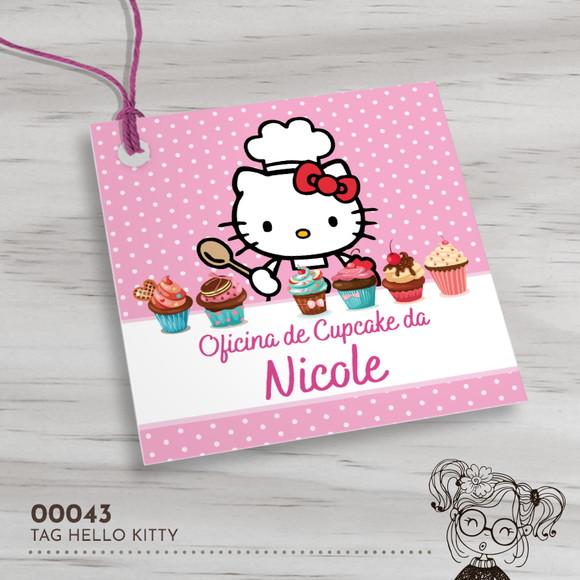 Tag Quadrada Hello Kitty - 00043