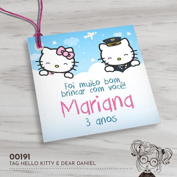 Tag Quadrada Hello Kitty e Dear Daniel - 00191
