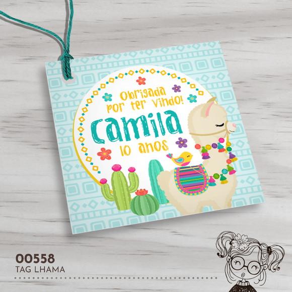 Tag Quadrada Lhama - 00558