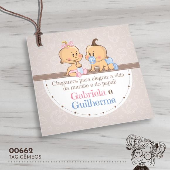 Tag Quadrada Nascimento Gêmeos - 00662