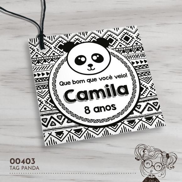 Tag Quadrada Panda - 00403
