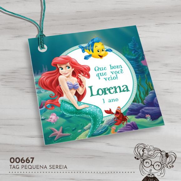 Tag Quadrada Pequena Sereia - 00667
