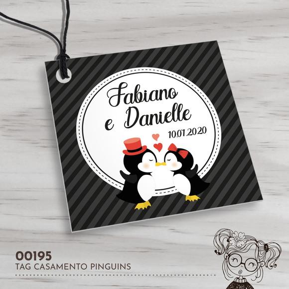 Tag Quadrada Pinguins - 00195