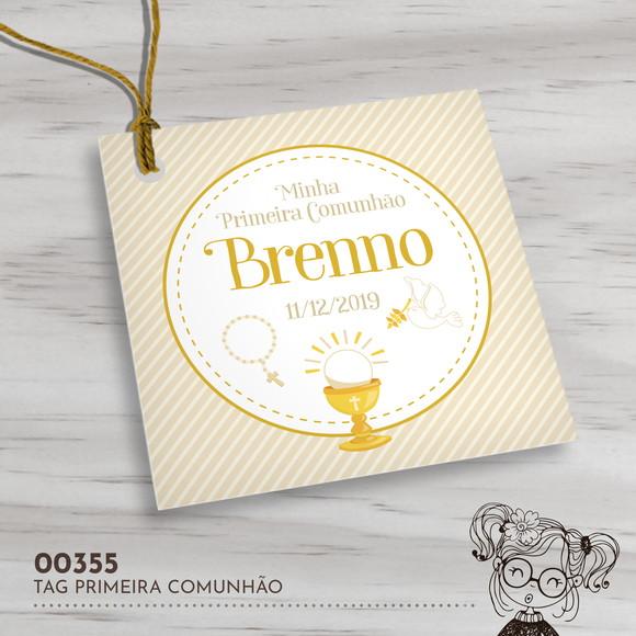 Tag Quadrada Primeira Comunhão - 00355