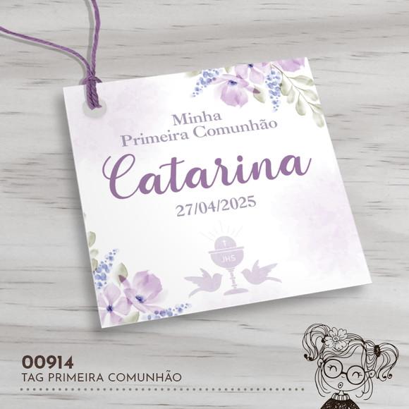 Tag Quadrada Primeira Comunhão - 00914