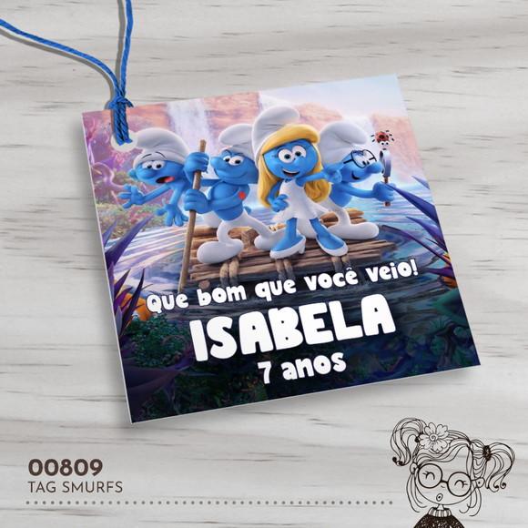 Tag Quadrada Smurfs - 00809