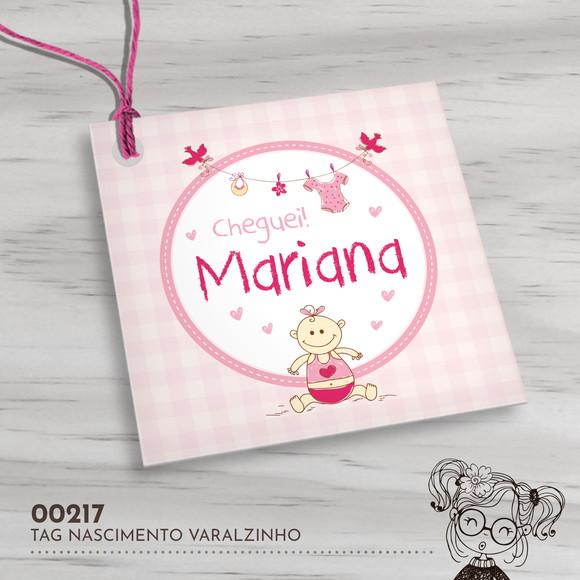 Tag Quadrada Varalzinho Rosa - 00217