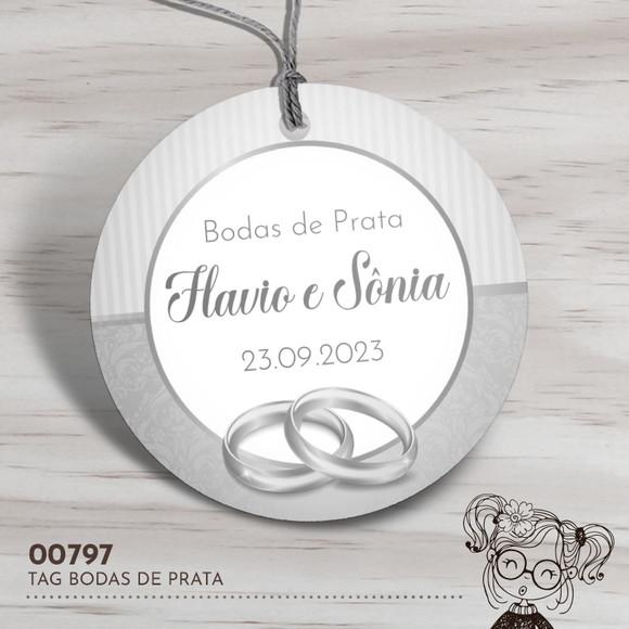 Tag Redonda Bodas de Prata - 00797