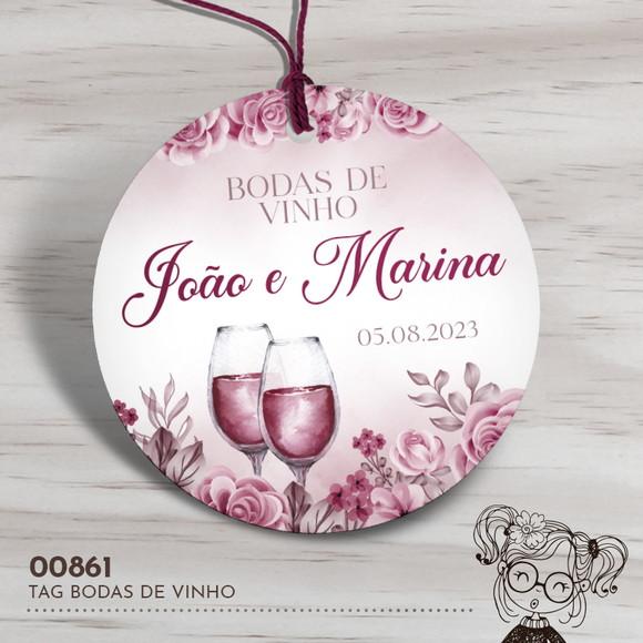 Tag Redonda Bodas de Vinho - 00861