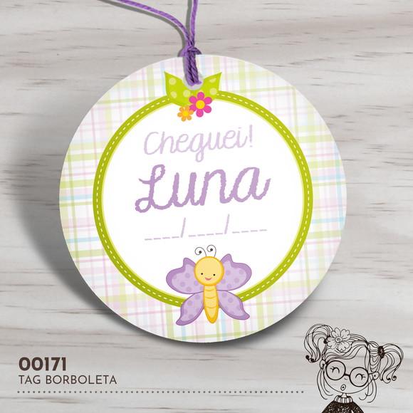 Tag Redonda Borboletinha - 00171