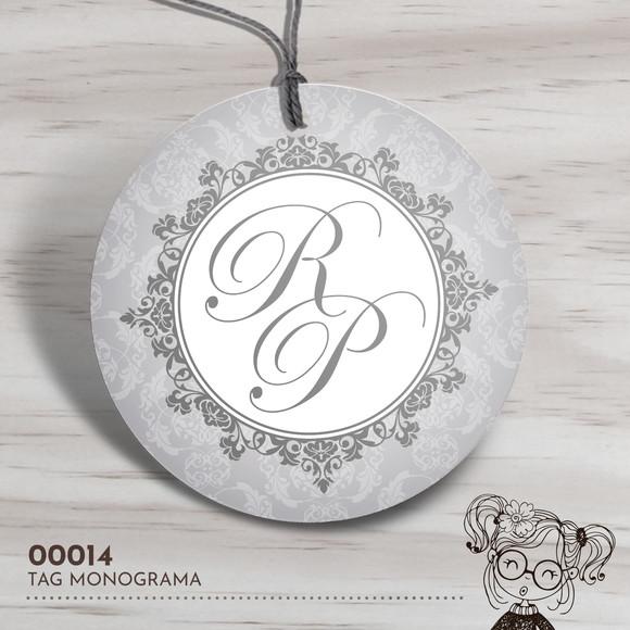 Tag Redonda Casamento Monograma - 00014
