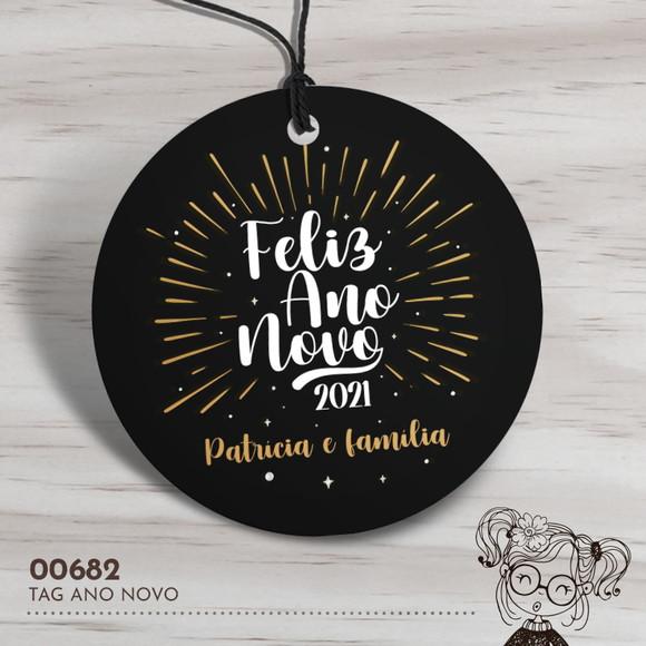 Tag Redonda Feliz Ano Novo - 00682
