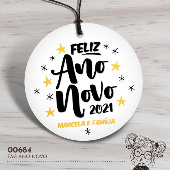 Tag Redonda Feliz Ano Novo - 00684