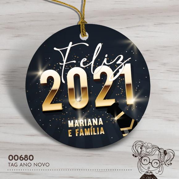 Tag Redonda Feliz Ano Novo - 00680