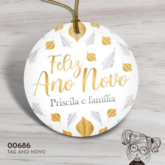 Tag Redonda Feliz Ano Novo - 00686
