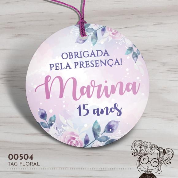 Tag Redonda Floral - 00504