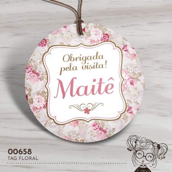 Tag Redonda Floral - 00658