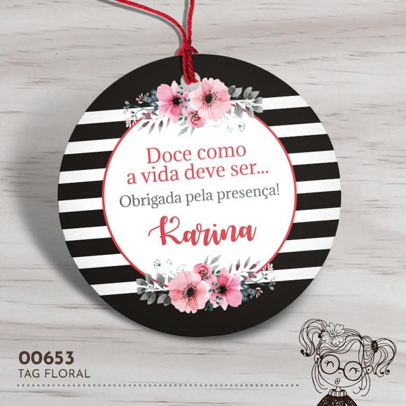 Tag Redonda Floral - 00653