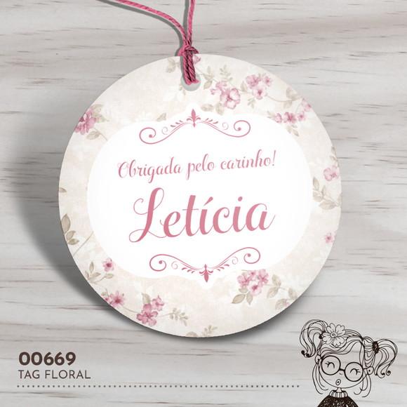 Tag Redonda Floral - 00669