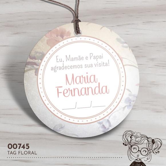 Tag Redonda Floral - 00745