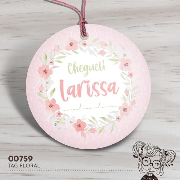 Tag Redonda Floral - 00759