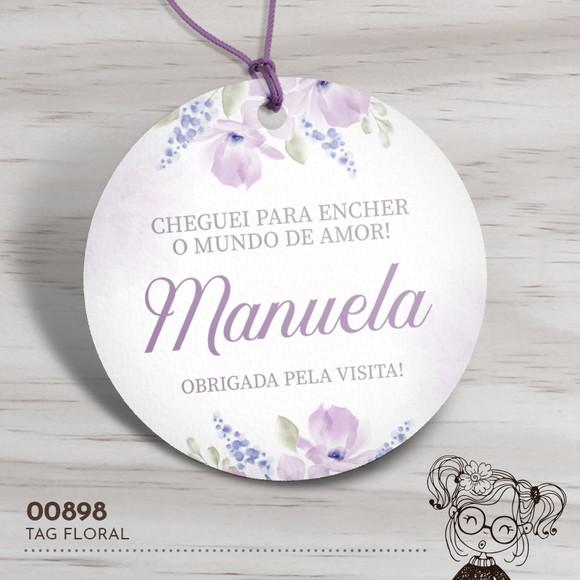 Tag Redonda Floral - 00898