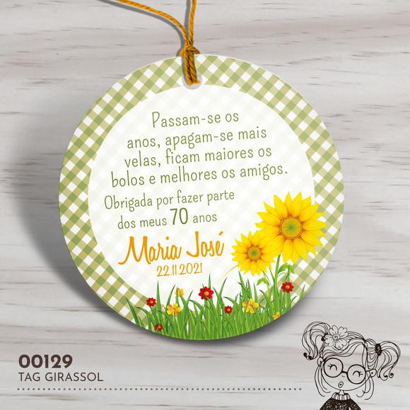 Tag Redonda Girassol - 00129