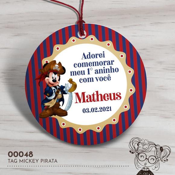 Tag Redonda Mickey Pirata - 00048