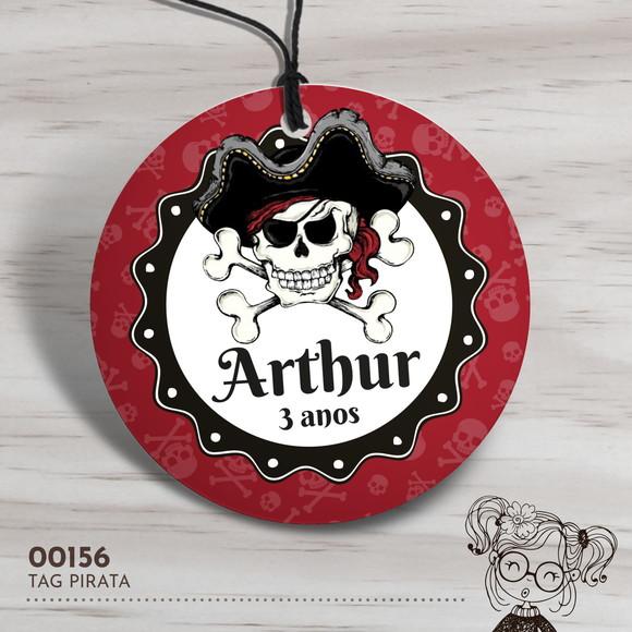 Tag Redonda Piratas - Caveira - 00156