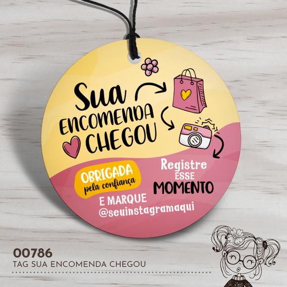 Tag Redonda Sua Encomenda Chegou - 00786