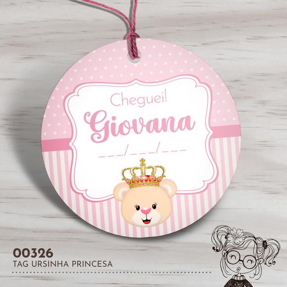 Tag Redonda Ursinha Princesa - 00326