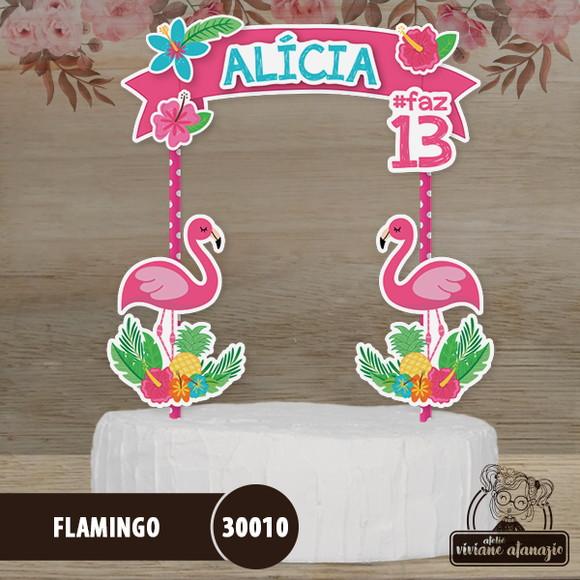 Topo de Bolo Flamingo - 30010