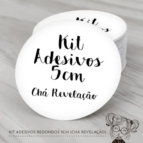 028 Kit Adesivos Redondos Chá Revelação