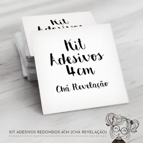 034 Kit Adesivos Quadrados Chá Revelação