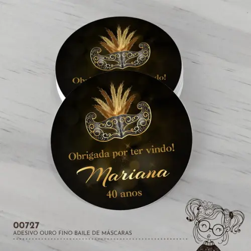 Adesivo Água Ouro Fino Baile de Máscaras - 00727