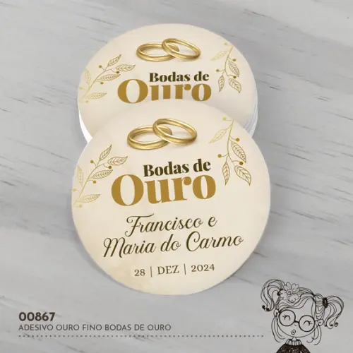 Adesivo Água Ouro Fino Bodas de Ouro - 00867