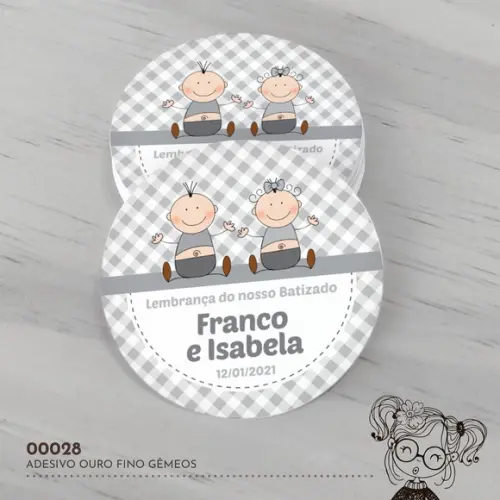 Adesivo Água Ouro Fino Gêmeos - 00028