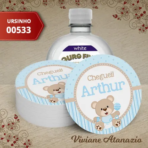 Adesivo Água Ouro Fino Ursinho - 00533