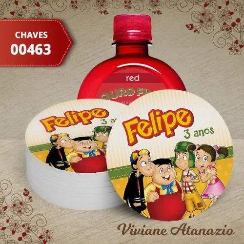 Adesivo Água Ouro Fino Turma do Chaves - 00463