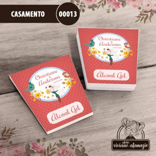 Adesivo Bisnaga Álcool Gel Casamento - 00013