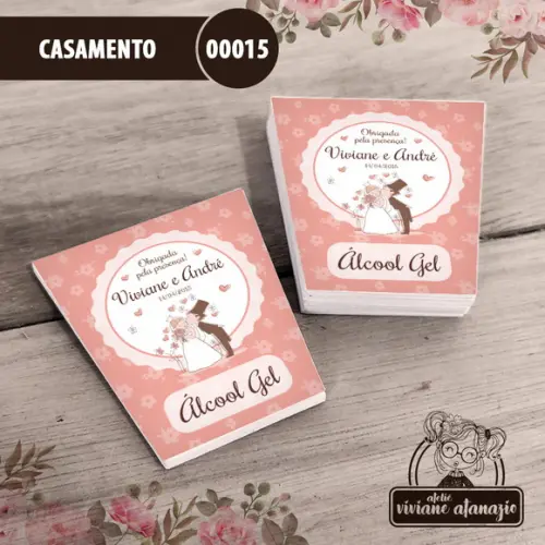 Adesivo Bisnaga Álcool Gel Casamento - 00015
