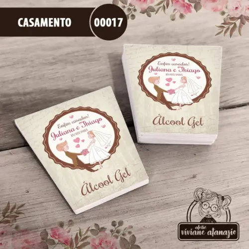 Adesivo Bisnaga Álcool Gel Casamento - 00017
