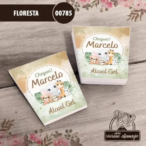 Adesivo Bisnaga Álcool Gel Floresta - 00785