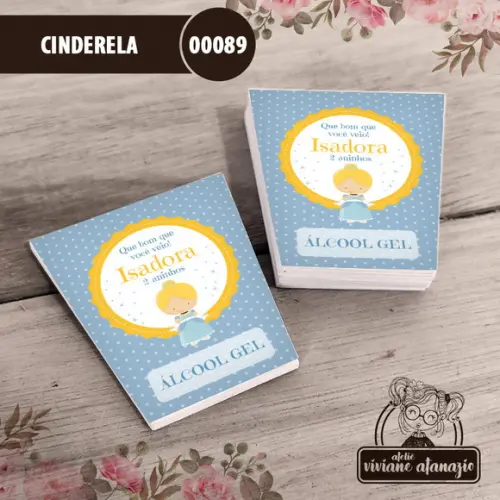 Adesivo Bisnaga Álcool Gel Cinderela - 00089